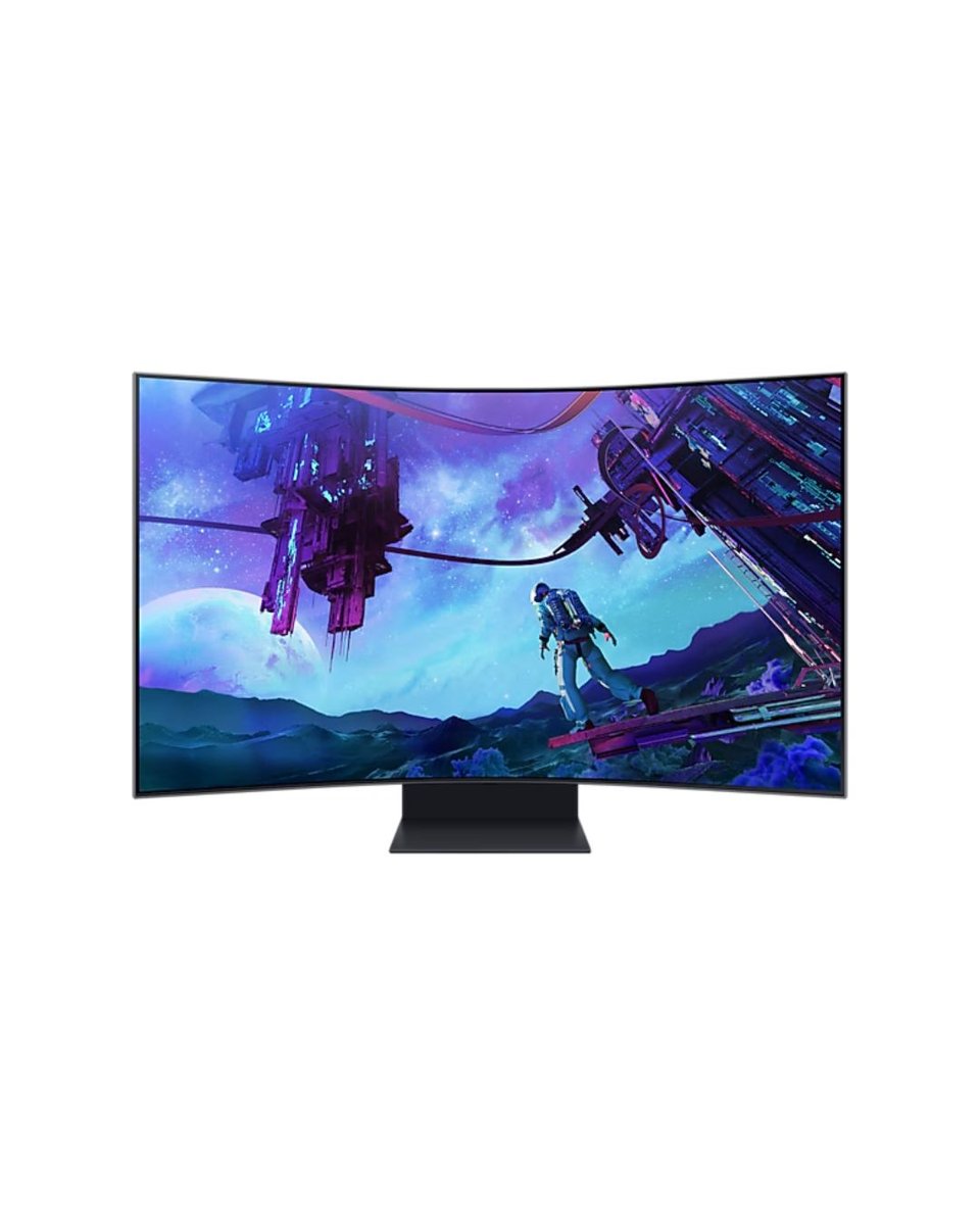 SAMSUNG G97NC Odyssey Ark Curved Gaming Monitor, 55" UHD 165Hz Display, 16 9 Quantum Mini-LED Panel, 1ms (GtG) Response TIme, 1.07B Colors with HDR10+, Quad Speakers, Remote, Black | LS55CG97WNMXUE